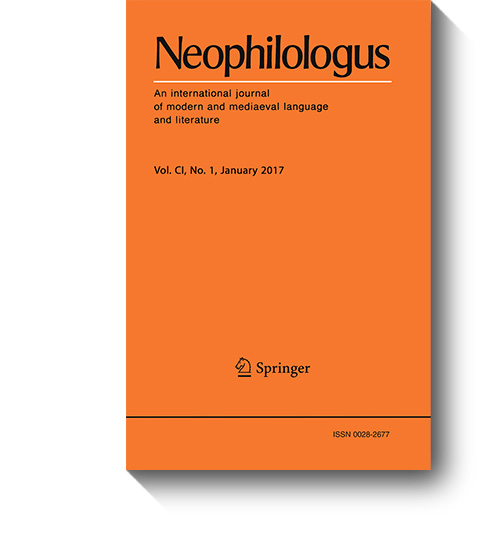 Titel der Zeitschrift „Neophilologus“, Nr. 1/2017. © Neophilologus, 2017