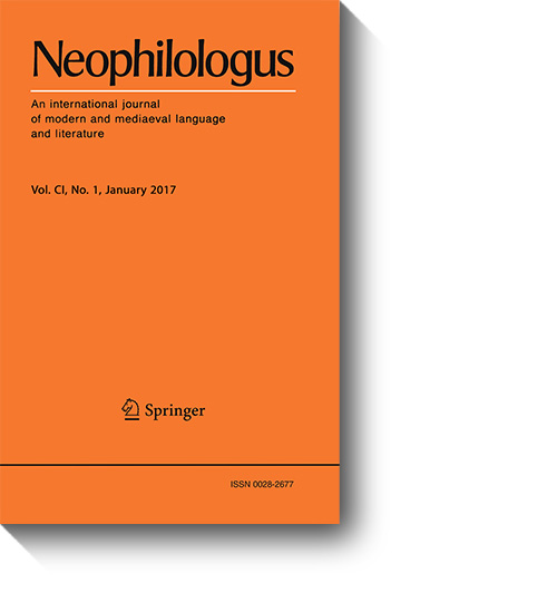 Titel der Zeitschrift „Neophilologus“, Nr. 1/2017. © Neophilologus, 2017